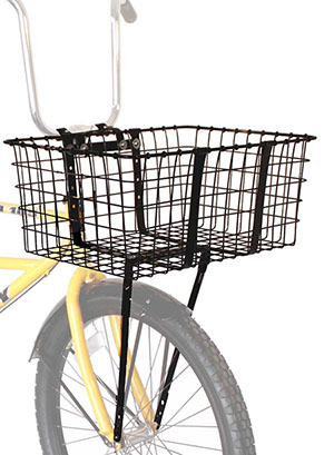 black bicycle basket